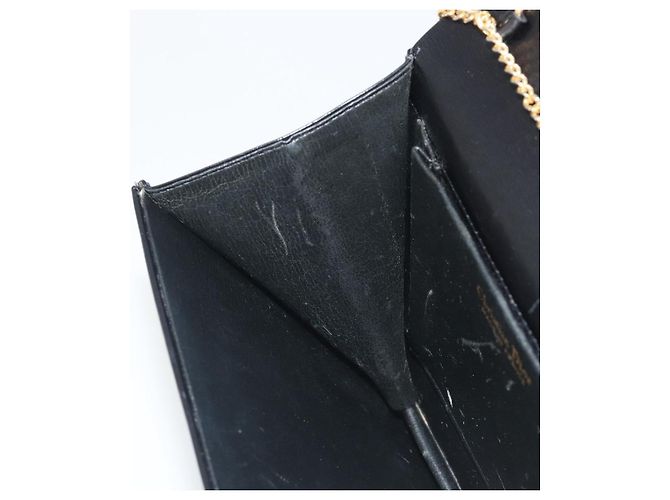 Borsa a tracolla con catena Christian Dior in pelle nera e finiture dorate Auth ep15258 Nero - vista 22