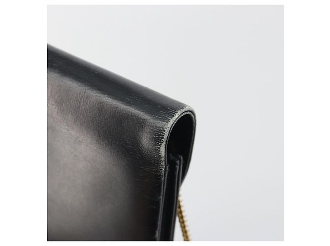 Borsa a tracolla con catena Christian Dior in pelle nera e finiture dorate Auth ep15258 Nero - vista 9