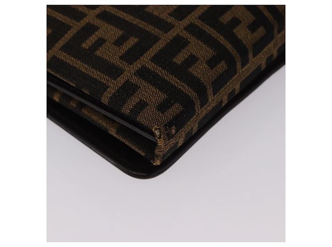 Borsa a Spalla FENDI Zucca Canvas Marrone Oro Auth 192615 D'oro - vista 15