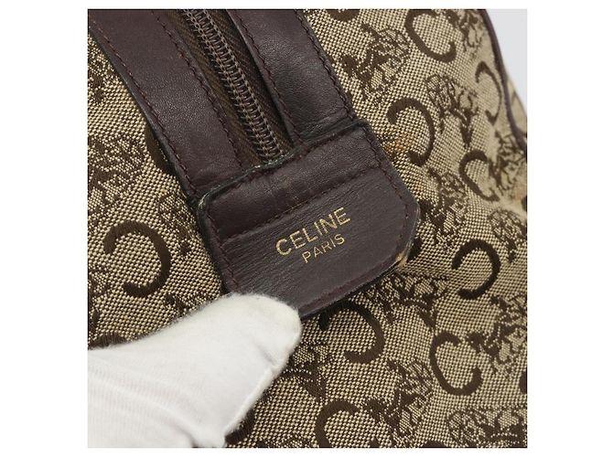 Céline CELINE C Sulky Boston Bag Canvas Beige Gold Tone Auth 192838 - Ansicht 10