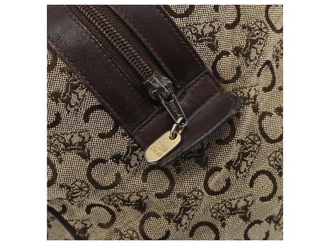 Céline CELINE C Sulky Boston Bag Canvas Beige Gold Tone Auth 192838 - Ansicht 11