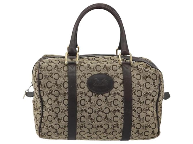 Céline CELINE C Sulky Boston Bag Canvas Beige Gold Tone Auth 192838 - Ansicht 13