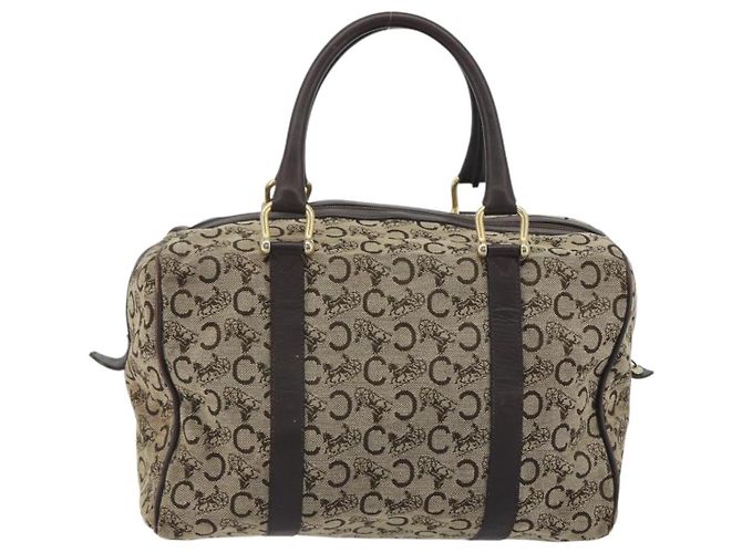 Céline CELINE C Sulky Boston Bag Canvas Beige Gold Tone Auth 192838 - Ansicht 2