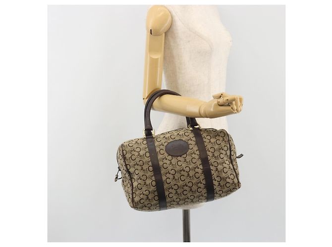 Céline CELINE C Sulky Boston Bag Canvas Beige Gold Tone Auth 192838 - Ansicht 22