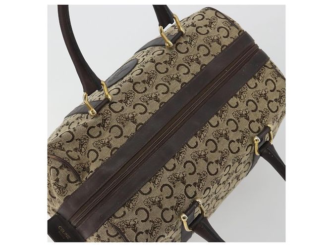 Céline CELINE C Sulky Boston Bag Canvas Beige Gold Tone Auth 192838 - Ansicht 6