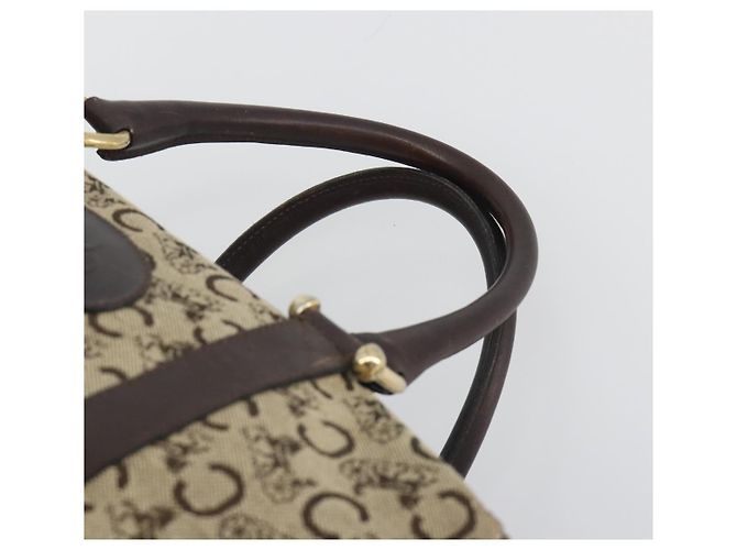 Céline CELINE C Sulky Boston Bag Canvas Beige Gold Tone Auth 192838 - Ansicht 8