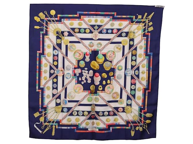 Hermès HERMES Sciarpa Carre 90 Scarf Pwlile Mcuin Seta Navy Auth bs36330 Blu navy - vista 13