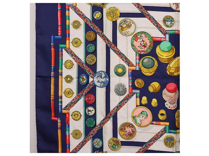 Hermès HERMES Sciarpa Carre 90 Scarf Pwlile Mcuin Seta Navy Auth bs36330 Blu navy - vista 5