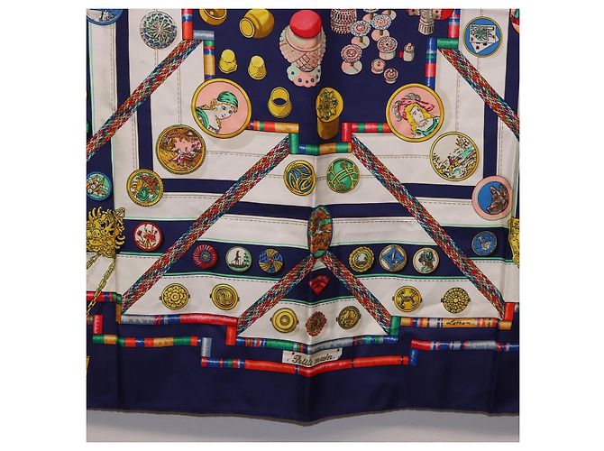 Hermès HERMES Sciarpa Carre 90 Scarf Pwlile Mcuin Seta Navy Auth bs36330 Blu navy - vista 9