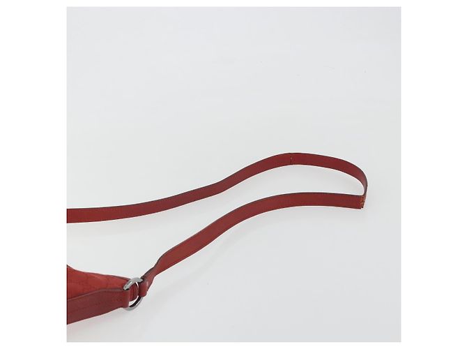 Borsa a Spalla GUCCI GG Canvas Rosso Argento 113013 Auth 190359 - vista 9