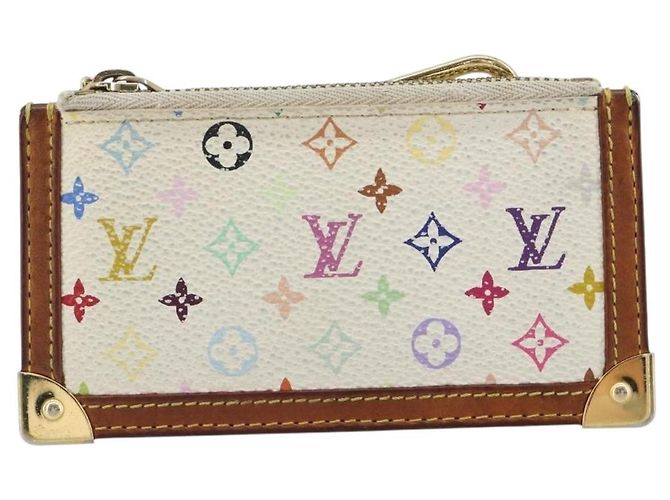 LOUIS VUITTON Monogram Multicolor Pochette Cles Purse White M92655 Auth 194618 Bianco - vista 13