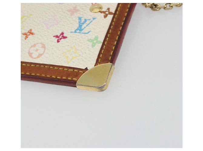 LOUIS VUITTON Monogram Multicolor Pochette Cles Purse White M92655 Auth 194618 Bianco - vista 15