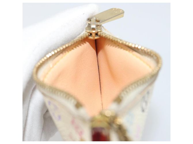 LOUIS VUITTON Monogram Multicolor Pochette Cles Purse White M92655 Auth 194618 Bianco - vista 17
