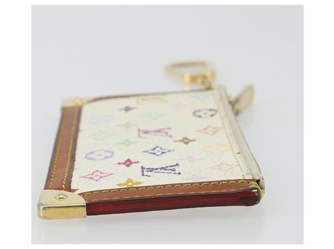 LOUIS VUITTON Monogram Multicolor Pochette Cles Purse White M92655 Auth 194618 Bianco - vista 3