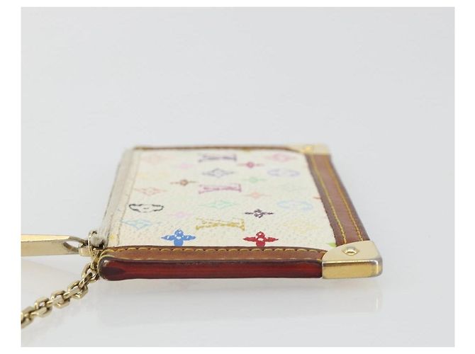 LOUIS VUITTON Monogram Multicolor Pochette Cles Purse White M92655 Auth 194618 Bianco - vista 4