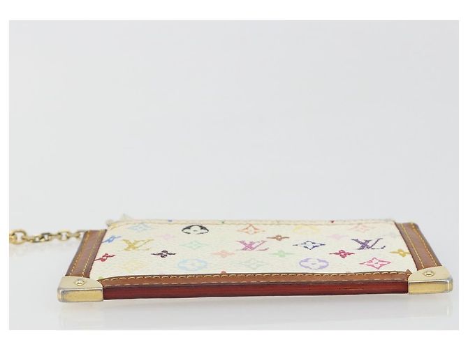 LOUIS VUITTON Monogram Multicolor Pochette Cles Purse White M92655 Auth 194618 Bianco - vista 6