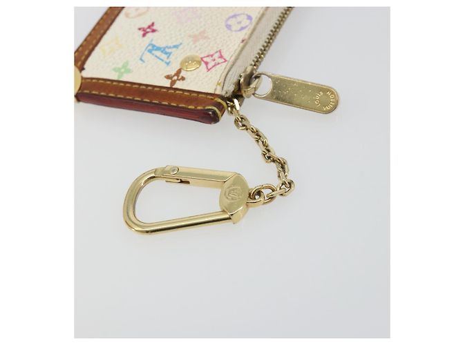 LOUIS VUITTON Monogram Multicolor Pochette Cles Purse White M92655 Auth 194618 Bianco - vista 8