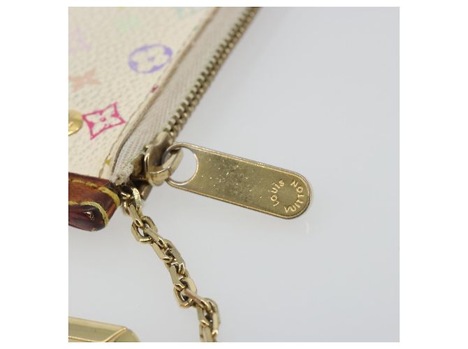 LOUIS VUITTON Monogram Multicolor Pochette Cles Purse White M92655 Auth 194618 Bianco - vista 9