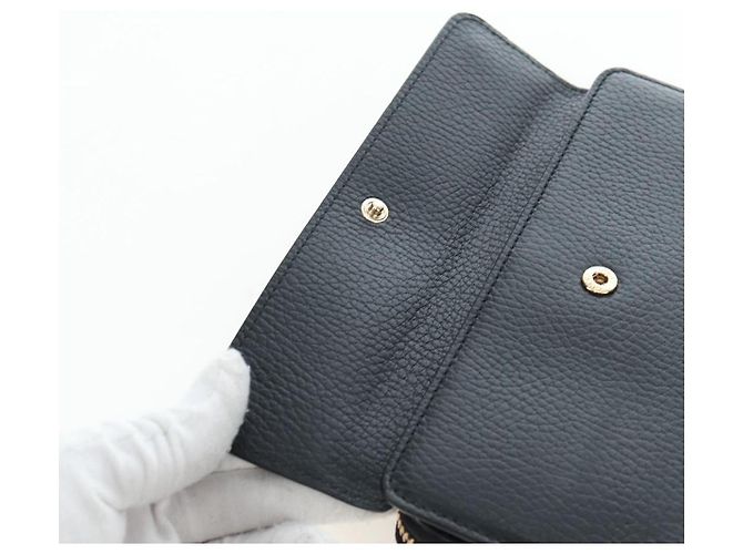 GUCCI Interlocking Round Long Wallet Leder Outlet Black 449397 Auth am12188V Schwarz - Ansicht 18