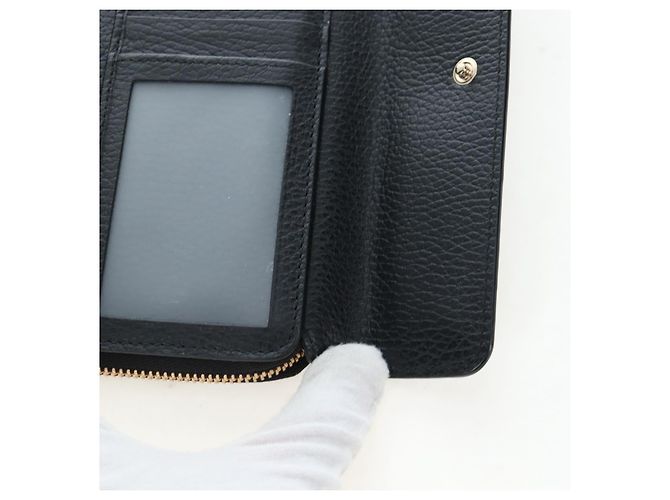 GUCCI Interlocking Round Long Wallet Leder Outlet Black 449397 Auth am12188V Schwarz - Ansicht 22
