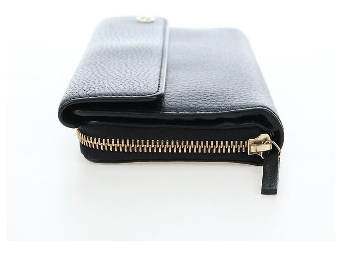 GUCCI Interlocking Round Long Wallet Leder Outlet Black 449397 Auth am12188V Schwarz - Ansicht 3
