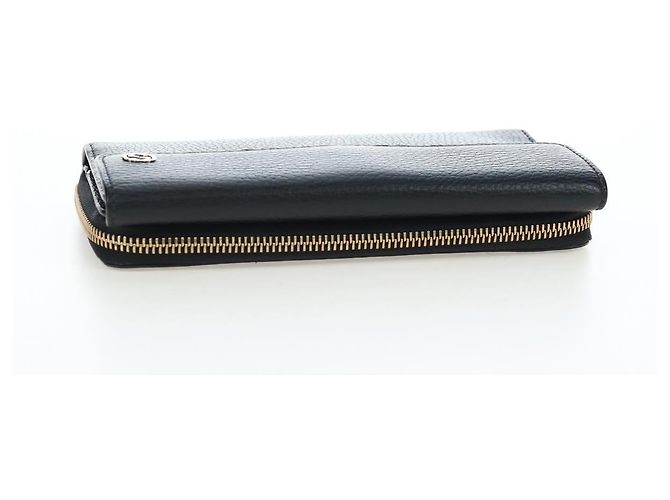 GUCCI Interlocking Round Long Wallet Leder Outlet Black 449397 Auth am12188V Schwarz - Ansicht 5