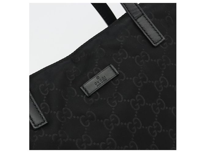 Borsa Tote GUCCI GG Canvas Nylon Nero Oro 282439 Auth ep15602 D'oro - vista 10