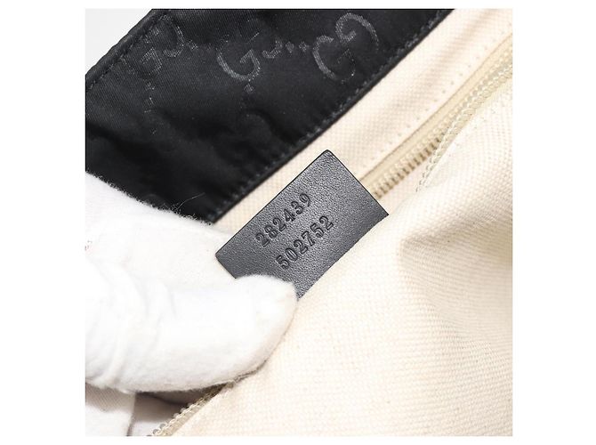 Borsa Tote GUCCI GG Canvas Nylon Nero Oro 282439 Auth ep15602 D'oro - vista 12