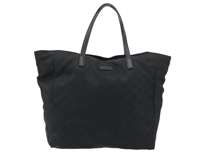 Borsa Tote GUCCI GG Canvas Nylon Nero Oro 282439 Auth ep15602 D'oro - vista 13