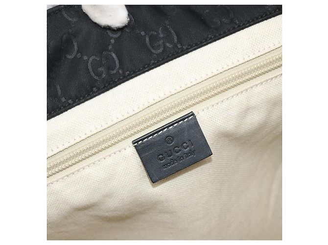 Borsa Tote GUCCI GG Canvas Nylon Nero Oro 282439 Auth ep15602 D'oro - vista 17