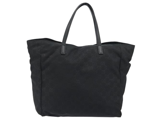 Borsa Tote GUCCI GG Canvas Nylon Nero Oro 282439 Auth ep15602 D'oro - vista 2