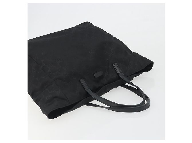 Borsa Tote GUCCI GG Canvas Nylon Nero Oro 282439 Auth ep15602 D'oro - vista 6