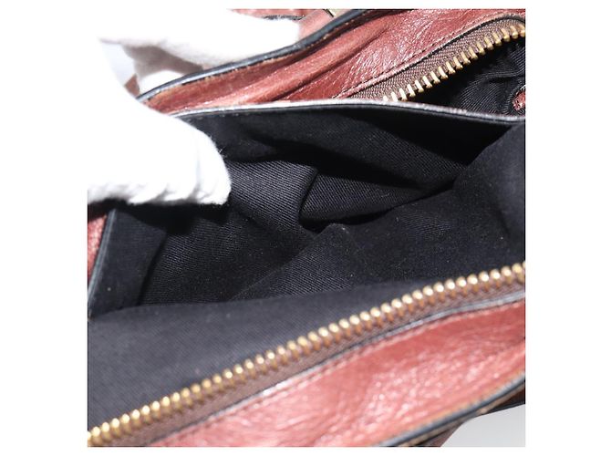Chloé Borsa a Spalla Chloe Etel Pelle 2way Marrone Oro Auth hk3984 D'oro - vista 25