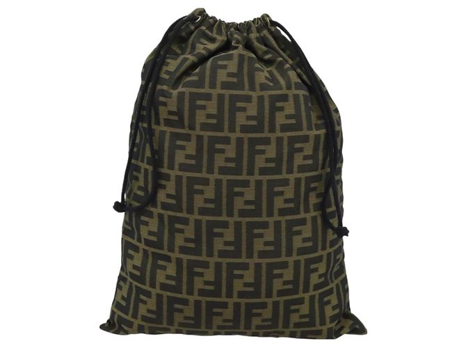 Pochette FENDI Zucca Canvas Nero Marrone Auth 194034A - vista 13