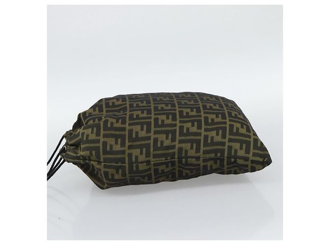 Pochette FENDI Zucca Canvas Nero Marrone Auth 194034A - vista 3