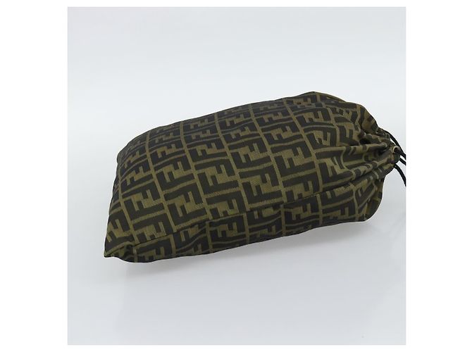 Pochette FENDI Zucca Canvas Nero Marrone Auth 194034A - vista 4