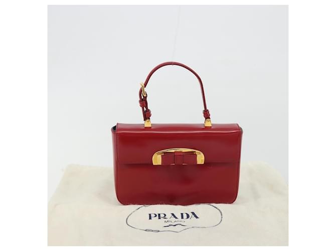 Borsa PRADA in pelle rossa e oro Auth 192949V Rosso D'oro - vista 12