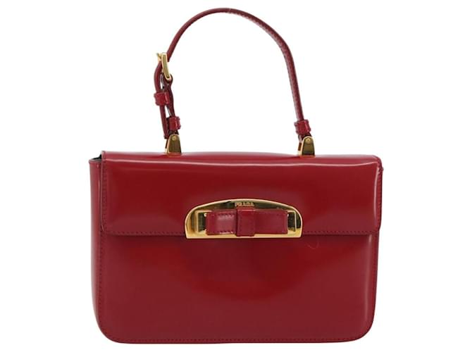 Borsa PRADA in pelle rossa e oro Auth 192949V Rosso D'oro - vista 13
