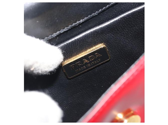 Borsa PRADA in pelle rossa e oro Auth 192949V Rosso D'oro - vista 21