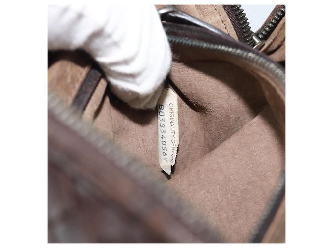 BORSA A SPALLA BOTTEGA VENETA INTRECCIATO Pelle Marrone Argento Auth BA14156 - Ansicht 12
