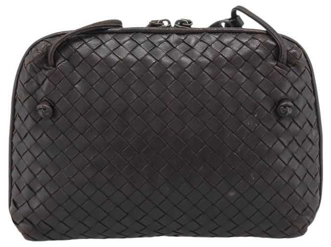 BORSA A SPALLA BOTTEGA VENETA INTRECCIATO Pelle Marrone Argento Auth BA14156 - Ansicht 13