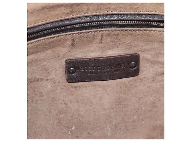 BORSA A SPALLA BOTTEGA VENETA INTRECCIATO Pelle Marrone Argento Auth BA14156 - Ansicht 17