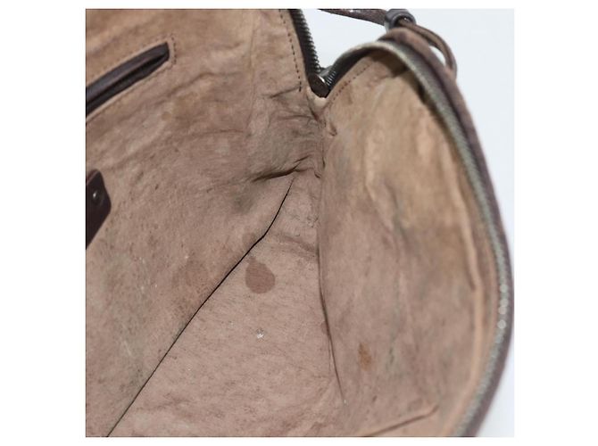 BORSA A SPALLA BOTTEGA VENETA INTRECCIATO Pelle Marrone Argento Auth BA14156 - Ansicht 18