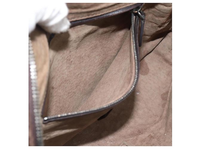 BORSA A SPALLA BOTTEGA VENETA INTRECCIATO Pelle Marrone Argento Auth BA14156 - Ansicht 21