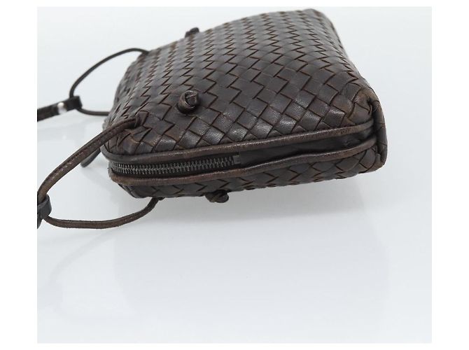 BORSA A SPALLA BOTTEGA VENETA INTRECCIATO Pelle Marrone Argento Auth BA14156 - Ansicht 3