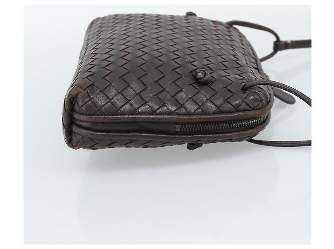 BORSA A SPALLA BOTTEGA VENETA INTRECCIATO Pelle Marrone Argento Auth BA14156 - Ansicht 4