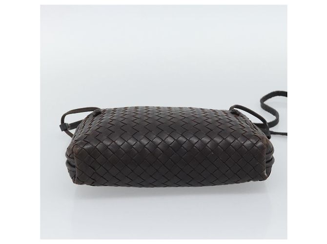BORSA A SPALLA BOTTEGA VENETA INTRECCIATO Pelle Marrone Argento Auth BA14156 - Ansicht 5