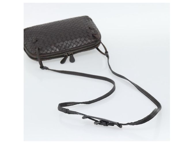 BORSA A SPALLA BOTTEGA VENETA INTRECCIATO Pelle Marrone Argento Auth BA14156 - Ansicht 7