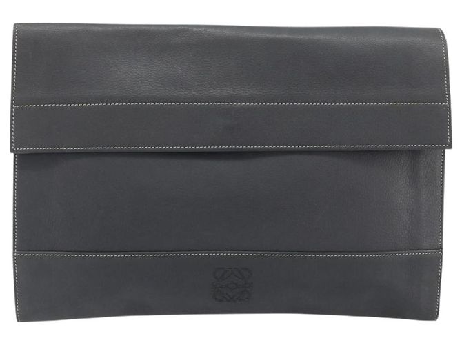 Clutch LOEWE in pelle grigia Auth ep15192 Marrone - vista 13