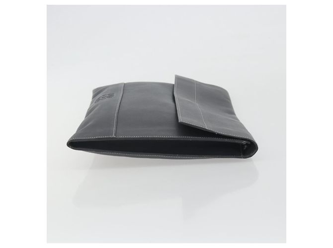 Clutch LOEWE in pelle grigia Auth ep15192 Marrone - vista 3